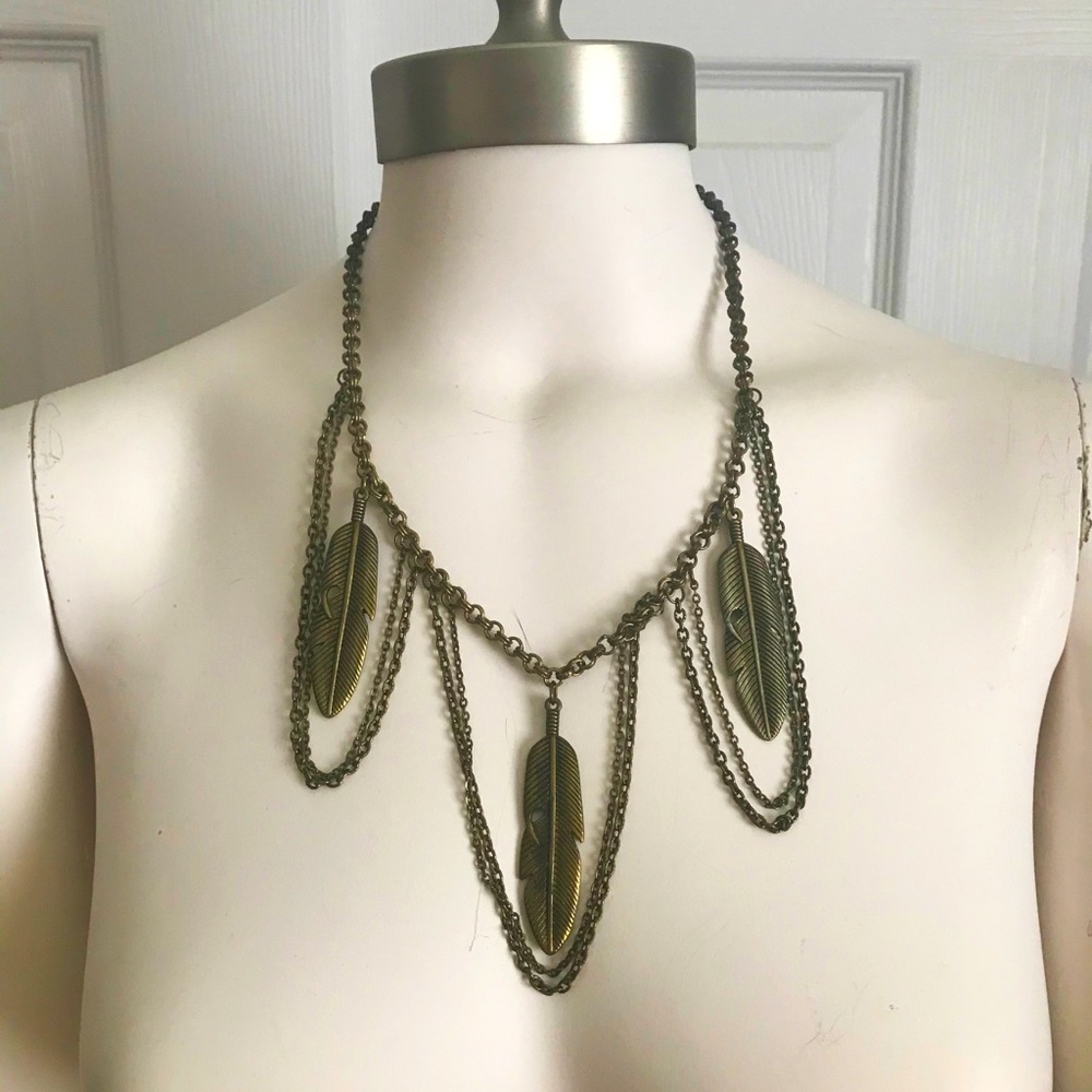 Boho feather necklace